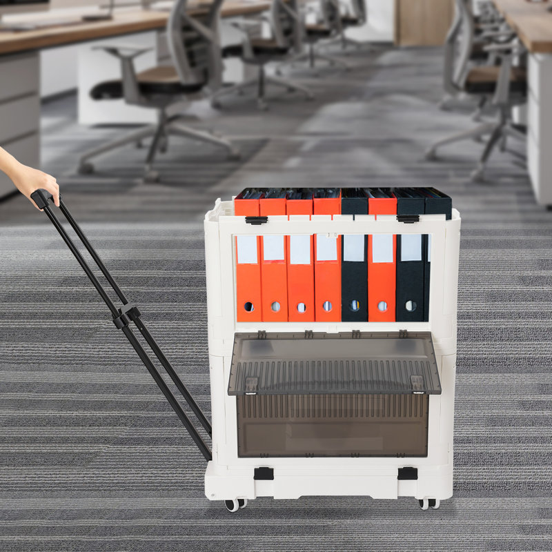 Chariot pliable avec deux boîtes de rangement, Grey