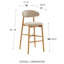 Tabouret de bar Agawam rembourré avec tissu de couleur avoine et structure en bois massif - Lot de 1-1331282728