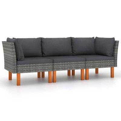 Garden Sofa Grey Outdoor Patio Sofa Seating Furniture Modern Design