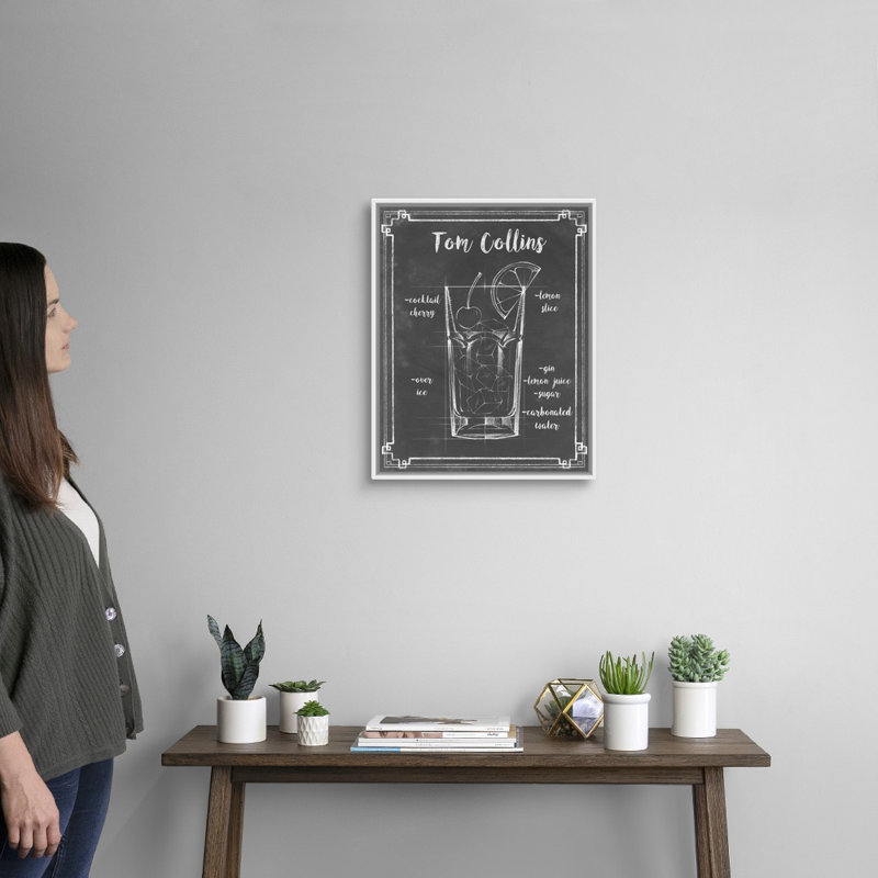 Mixology II - impression sur toile, Cadre flottant blanc, H 21,7 po x l 17,7 po x P 1,75 po