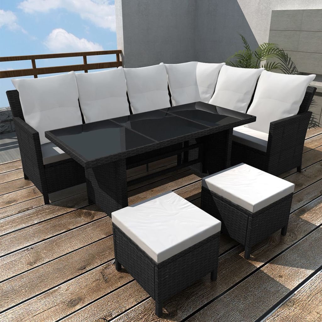 8-Sitzer Lounge-Set Evaldas aus Rattan