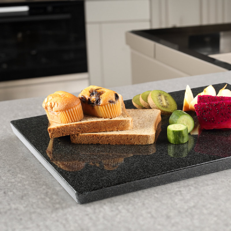 16*12in Natural Marble Cutting Board, Zimbabwe Black