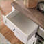 Armoire, bar à vin 58 po avec porte de grange coulissante, porte-bouteilles, 3 tiroirs, buffet blanc antique | Blanc cassé | Cuisine