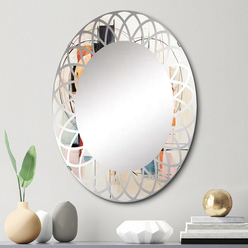 Corio - Miroir mural Mid-Century ovale, 30 po x 20 po
