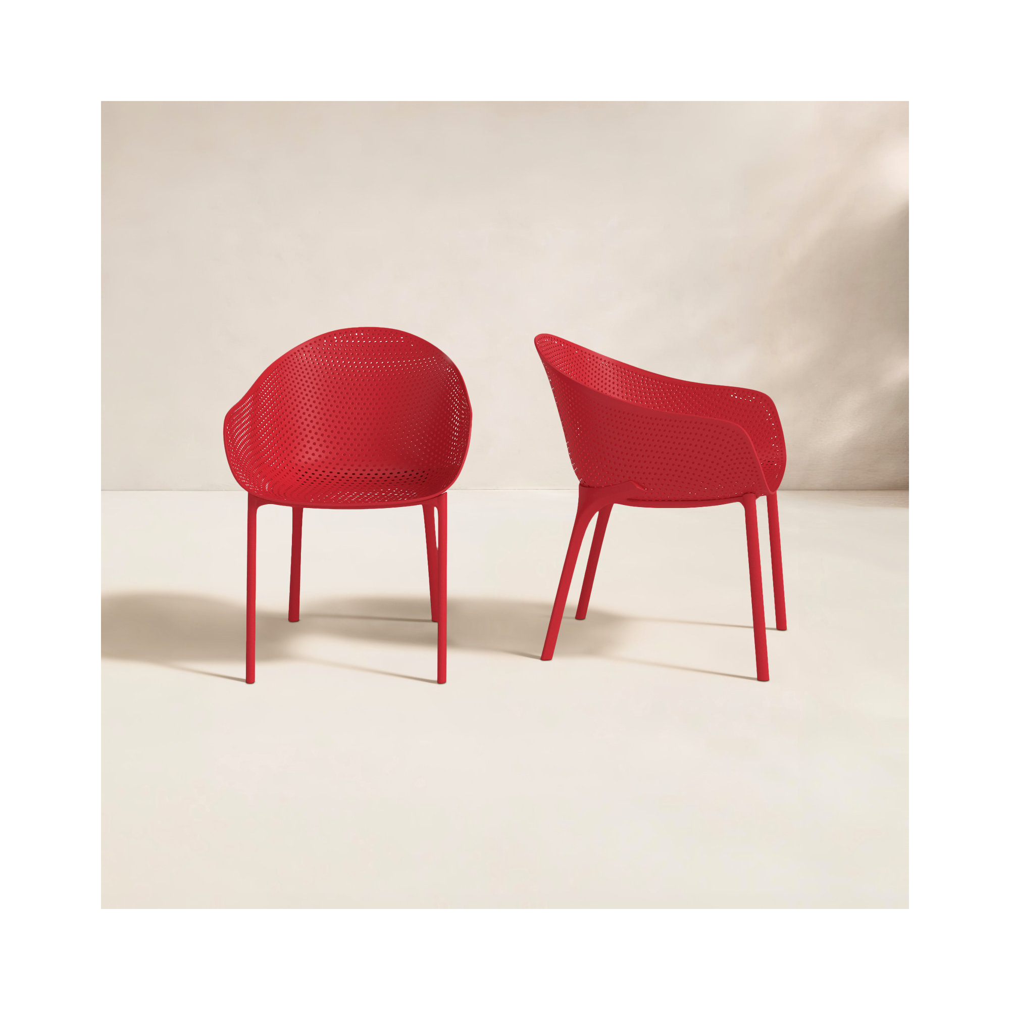 Farrah Patio Dining Armchair, Red