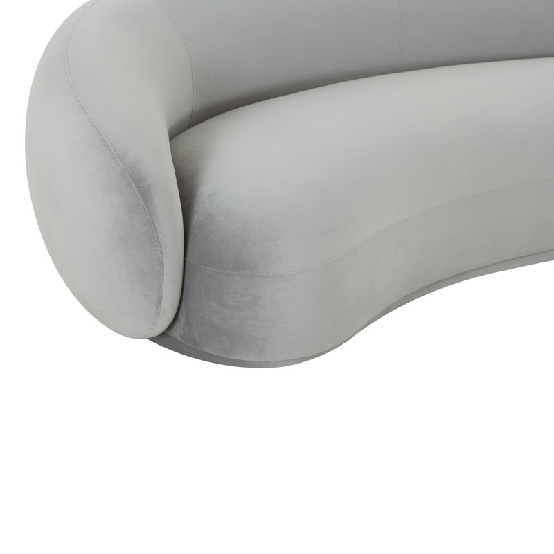 Tov Furniture Kendall Light Grey Velvet Sofa, Light Gray Velvet