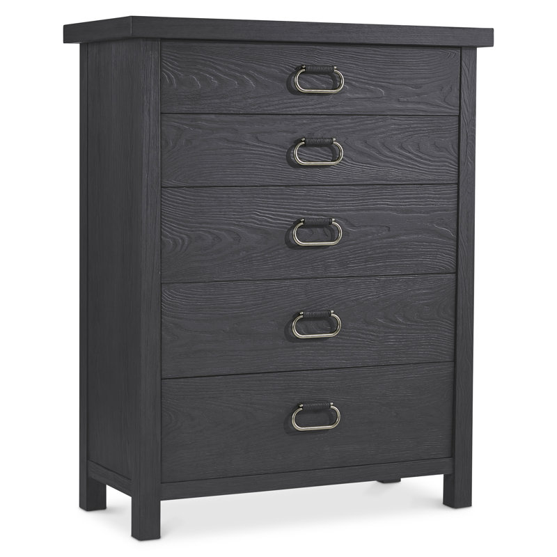 Trianon Contemporary 5-Drawer Black Dresser with Soft Close