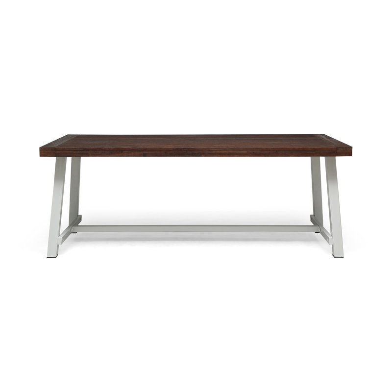 Patio Dining Table, Dark Brown/White
