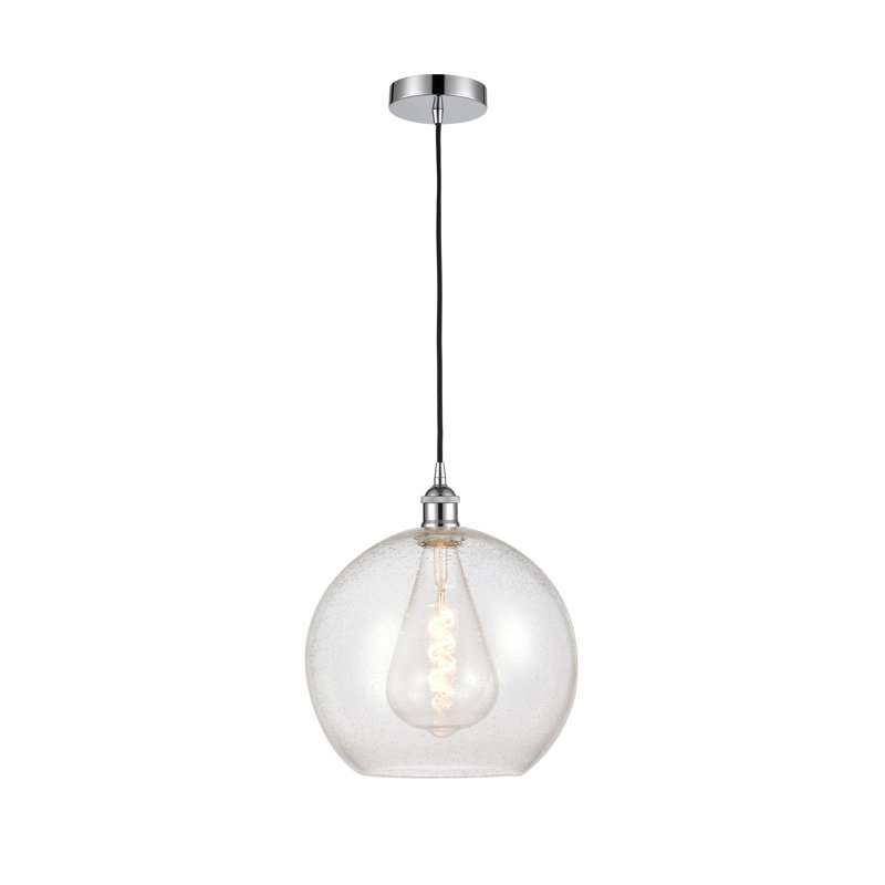 Luminaire suspendu sphère 1 lumière Ralph, Chrome poli, Bullé