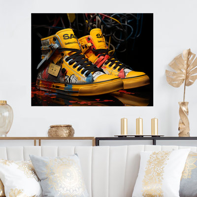 Urban Edge Yellow Sneakers - Balenciaga Metal Wall Art MT132041