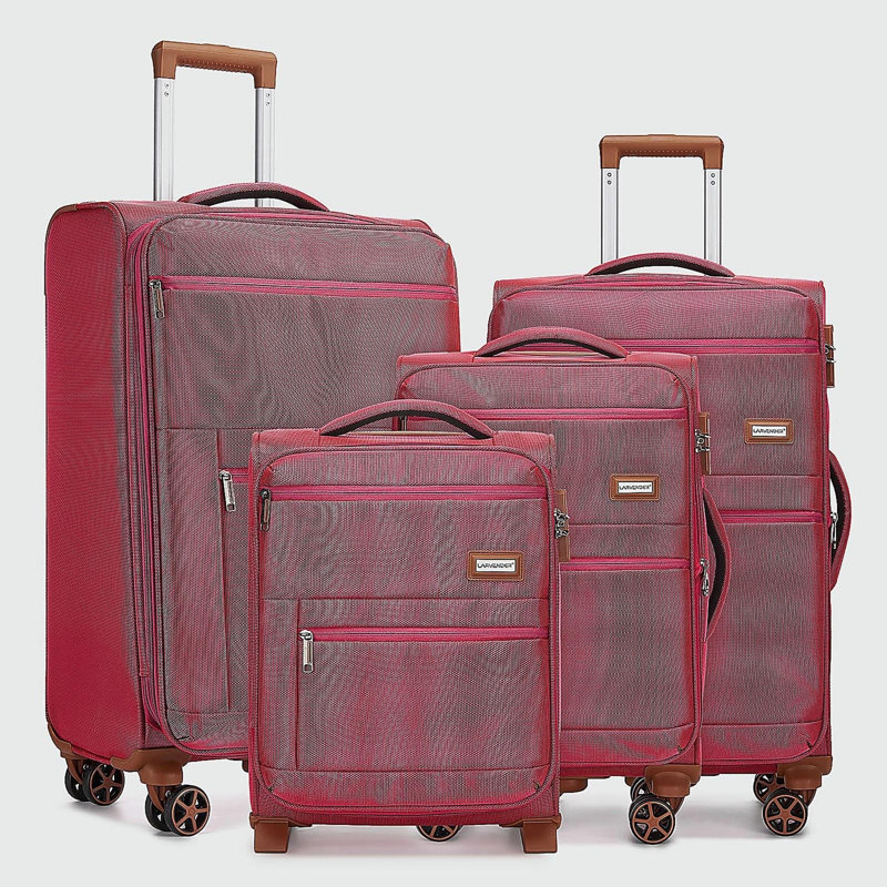 Ensembles de valises 4 pièces, valises souples avec roulettes
