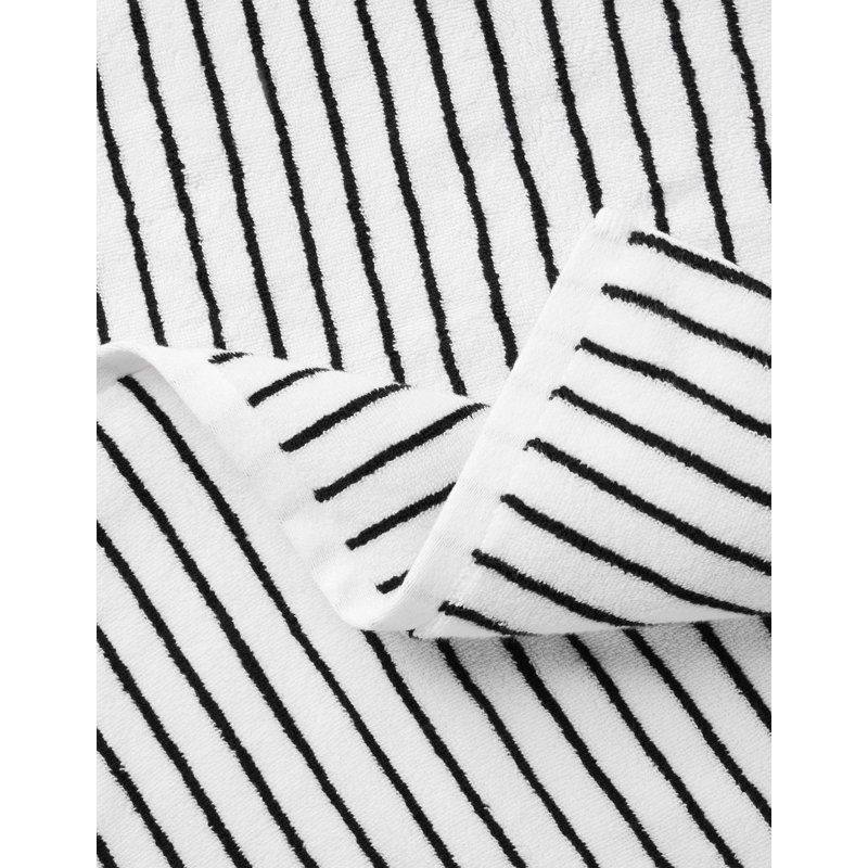 Luxe, Seashell with Black Stripe, Bath Towels - 2 Pack
