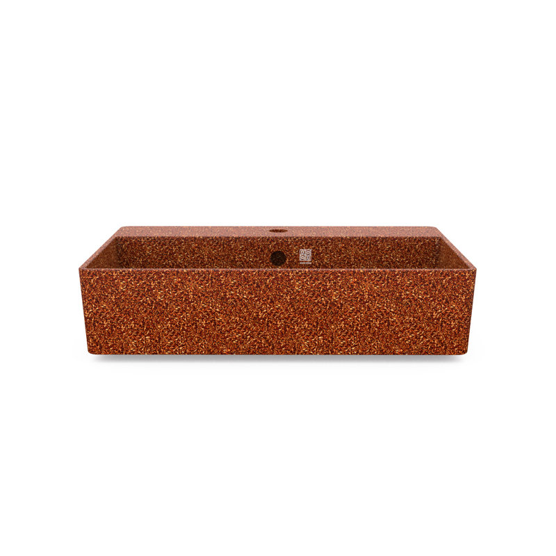 Lavabo de salle de bain vasque avec trou pour robinet Cube60, Argile