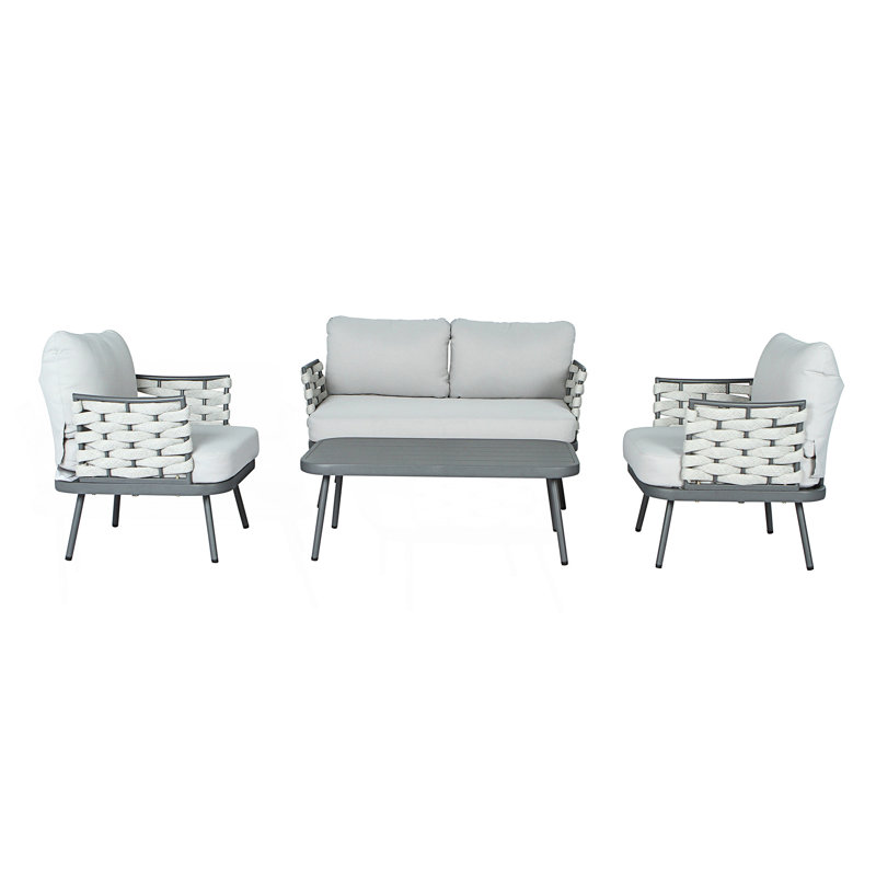Ensemble de recouvrement en acier 4 pièces, Gris, Gris clair