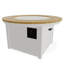 42" Round Rustic Polymer Fire Table with Propane Shelf-835687991
