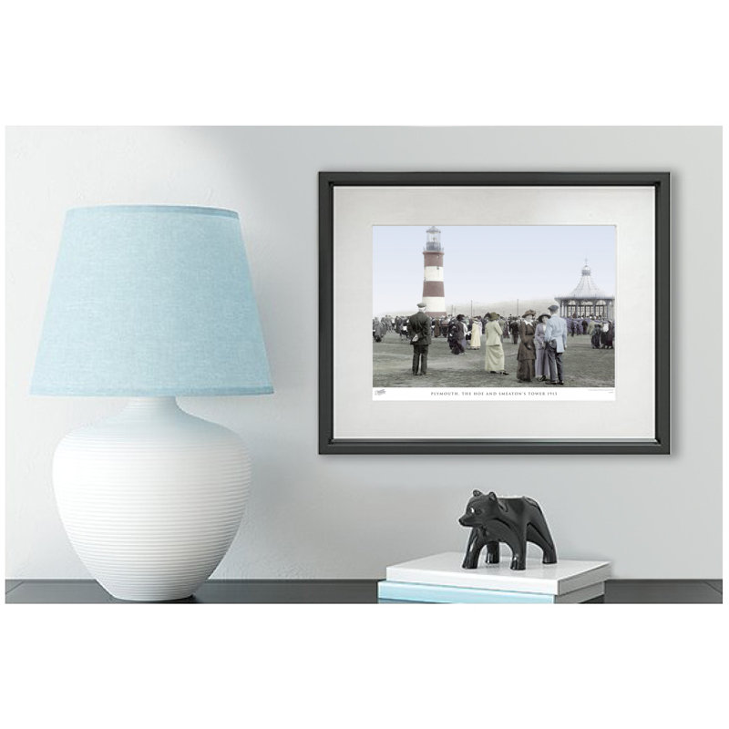 Plymouth, The Hoe And Smeaton's Tower 1913 by Francis Frith - Single Picture Frame Print, 45cm H x 60cm W x 2.3cm D