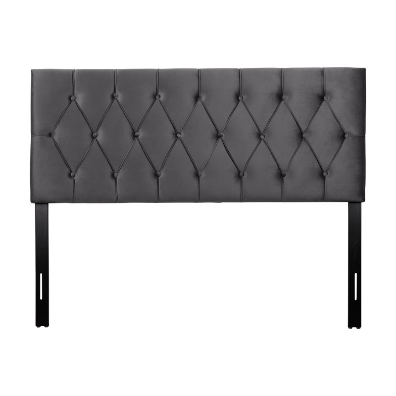 Tête de lit tapissier à panneau Krystal, Gris foncé, Grand