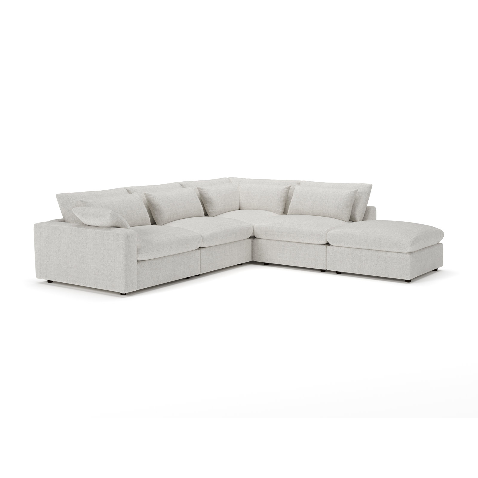 Remy Sectional, Monique Oyster Textured Chenille, Right Hand Facing