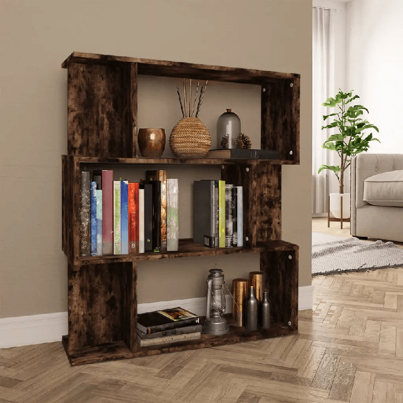 Hawkes 96cm H x 80cm W Chipboard Standard Bookcase, Smoked Oak