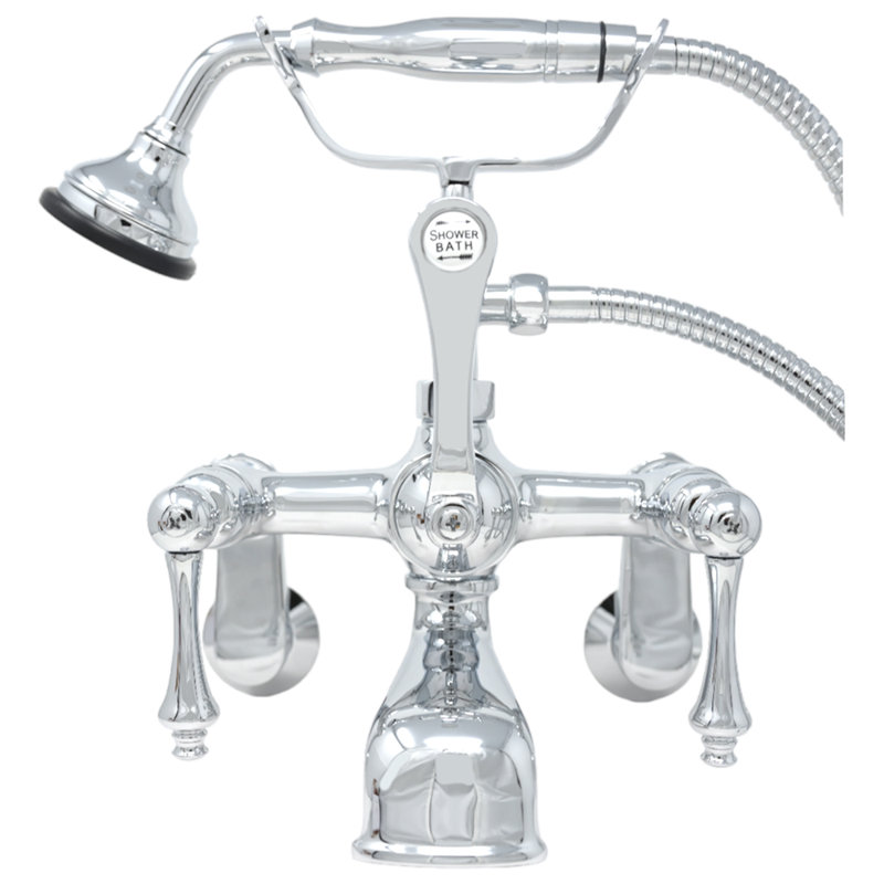 Robinet de baignoire pour baignoire avec douchette British par Strom Living, Chrome