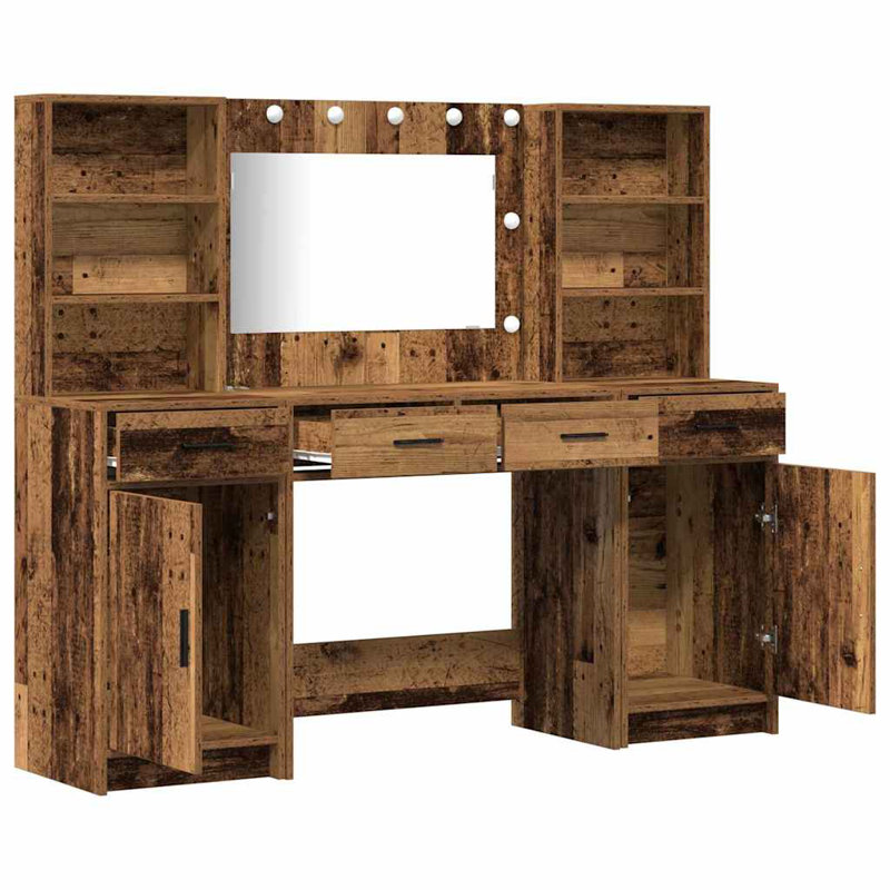 Dressing Table with Mirror, Old Wood