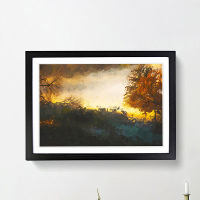 Sheep in Sweden in Abstract - Picture Frame Graphic Art Print