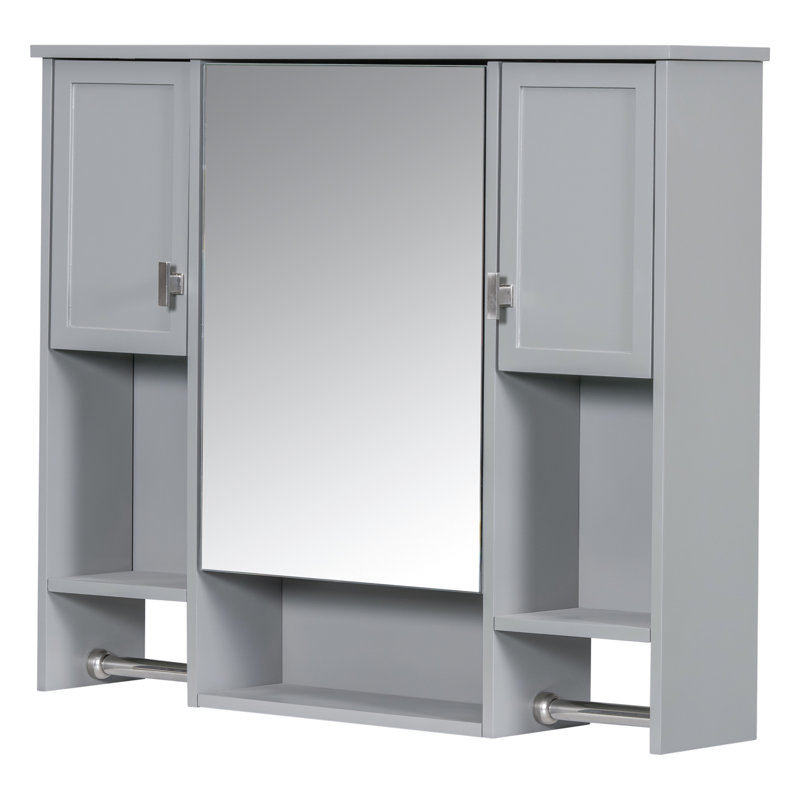 Armoire de rangement murale moderne avec miroir - 35 po x 28 po à charnières réglables polyvalentes et spacieuses