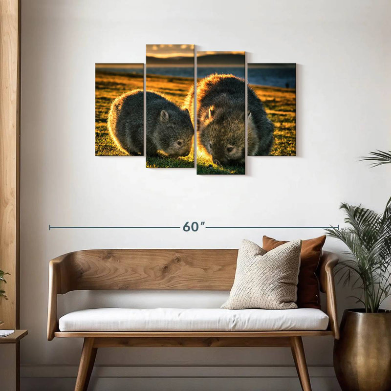 Wombats In The Field, H 27 po x l 43 po