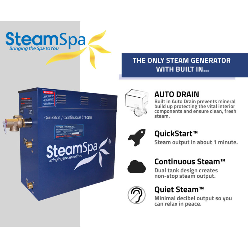 Oasis 7.5 Steam Generator Package, Polished Chrome