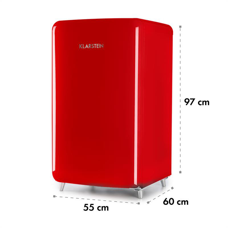 Klarstein PopArt 136m³ L Freestanding Mini Fridge, Red