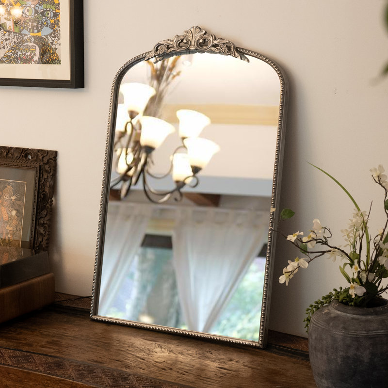 Baroque Style 36*24 inch Arched Wall, Silver
