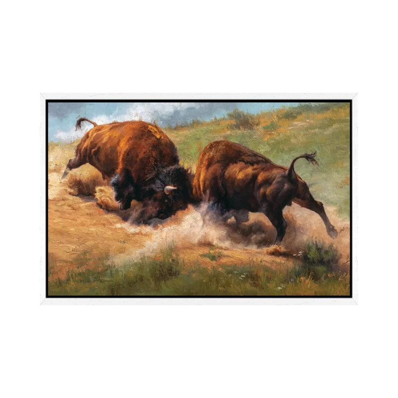 Thunder Clap by Mark McKenna - Painting on Canvas, 45.72cm H x 66.04cm W x 3.81cm D, White Framed