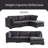 Upholstered L-Shaped Sectional with Ottoman Reversible-1538578571