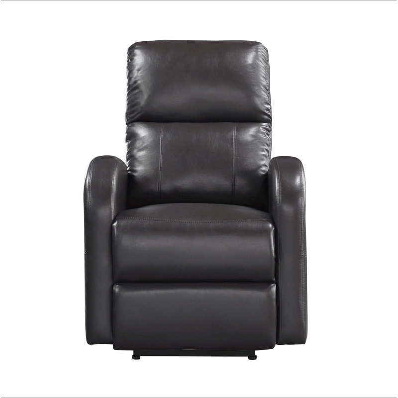Power Reclining Chair 1Pc Gray Faux Leather Upholstered Modern Contemporary Power Motion Reclining, Gray