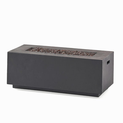 40" outdoor 40,000 BTU rectangular MgO concrete propane fire pit, lid not included