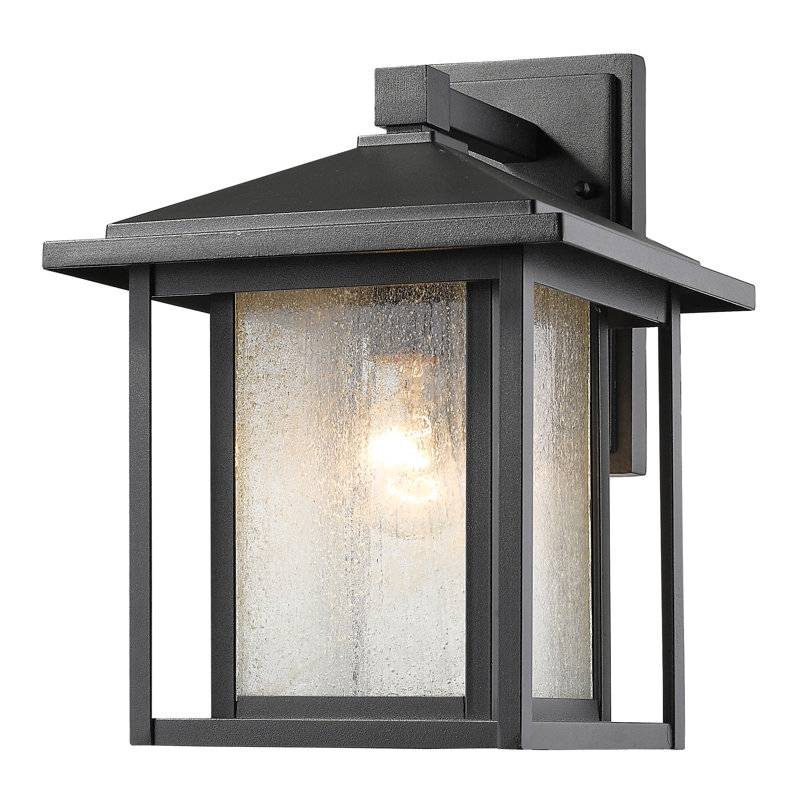 Iwan Glass Wall Light, Black, 15.25" H x 12" W x 11" D