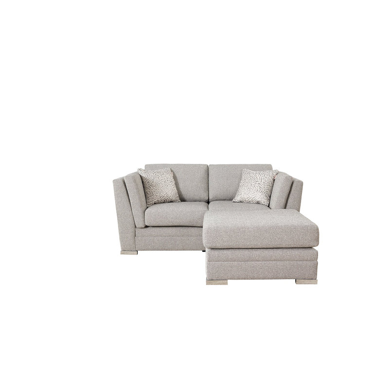 Charlotte Upholstered 2 Seater Sofa with Footstool, Light Grey