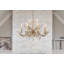 Silver And Distressed Gold 12 Light Chandelier With Flower Inspired Crystals