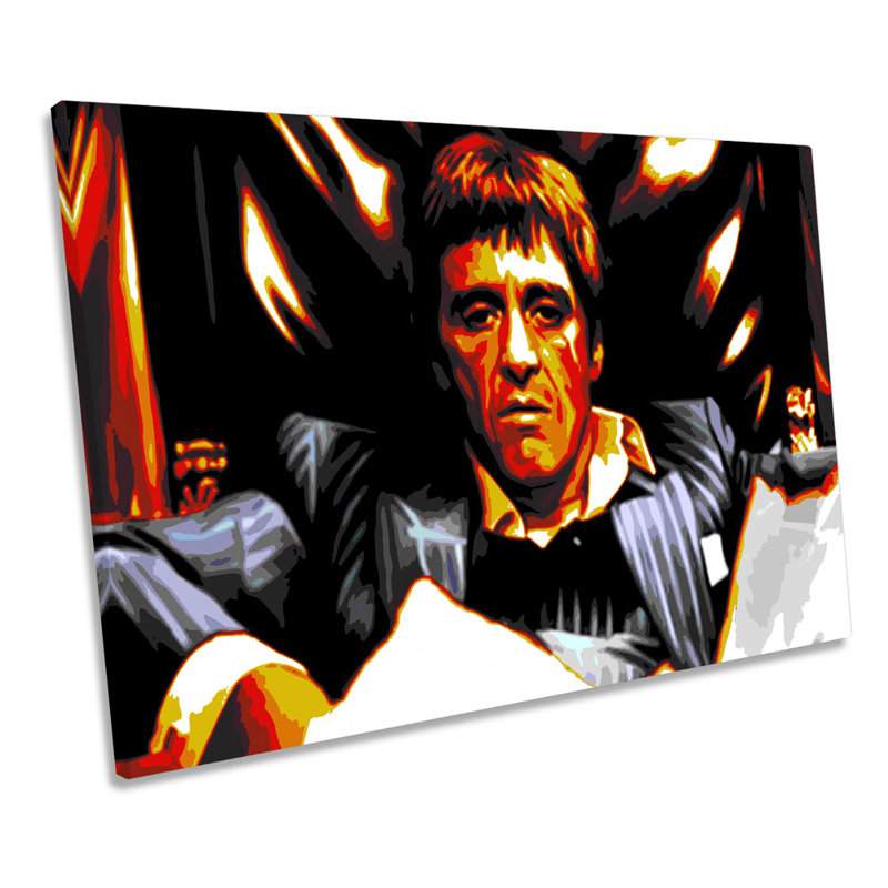 Scarface Tony Montana Film - Wrapped Canvas Print, 81.3cm H x 121.9cm W x 4cm D
