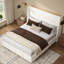 High Headboard Platform Bed Frame Made Of Sherpa-413045980-413045983