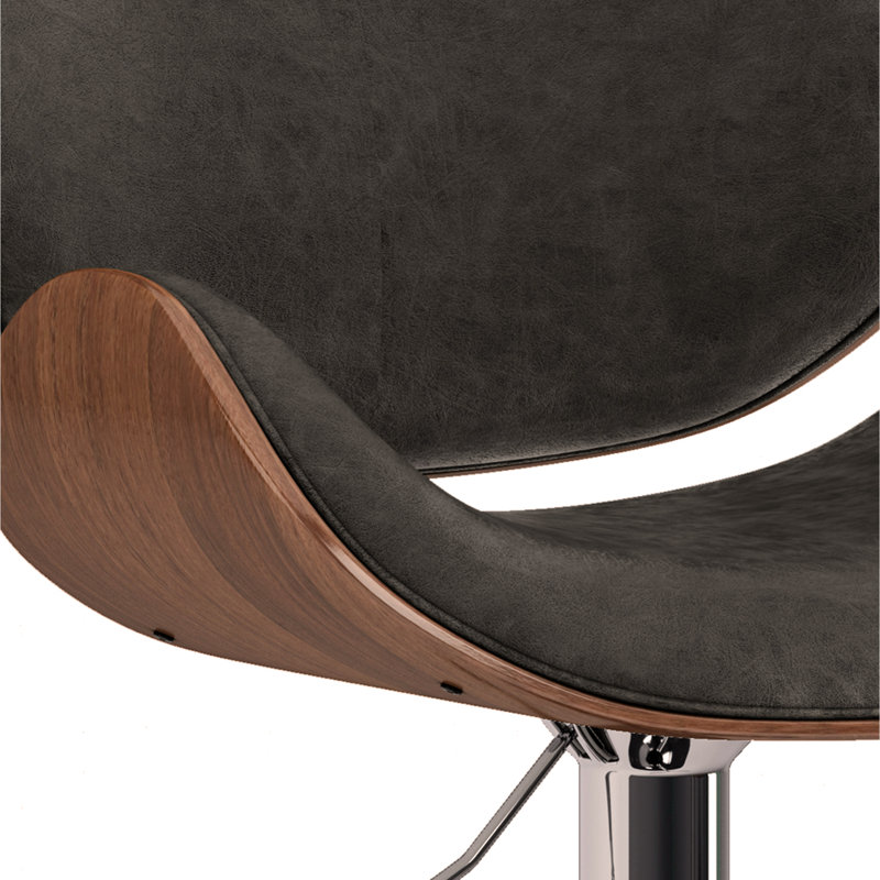 Tabouret de bar pivotant Bentwood , Brun, Gris foncé
