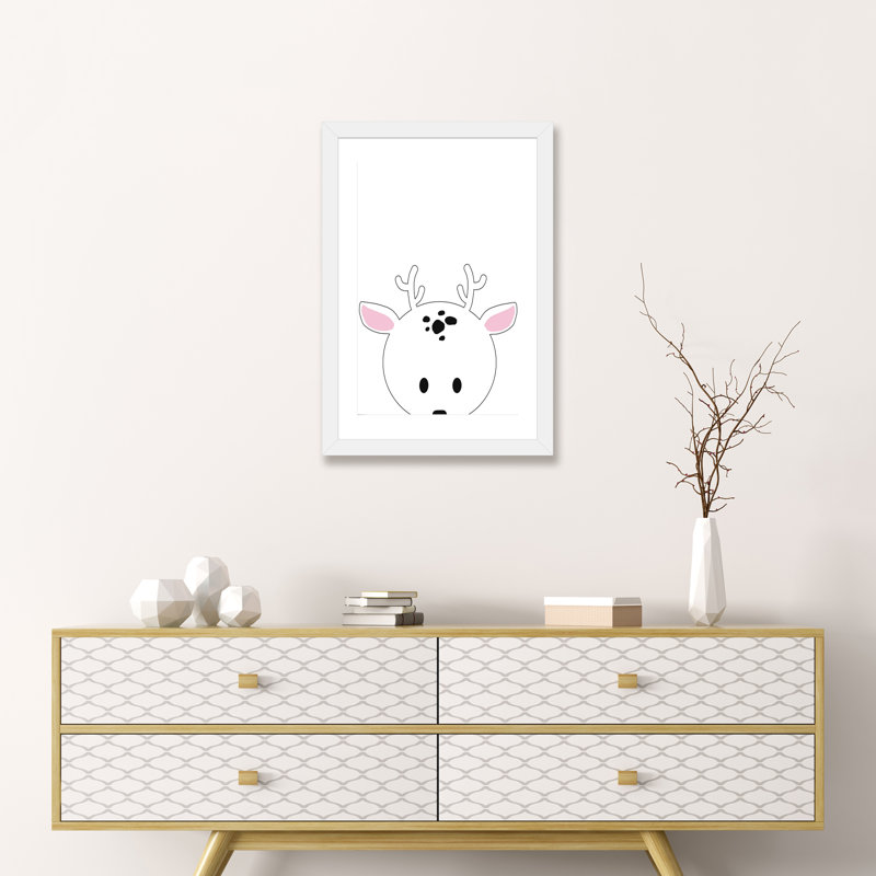 Art peekaboo i, H 24 po x l 16 po x P 1 po, Papier avec cadre blanc