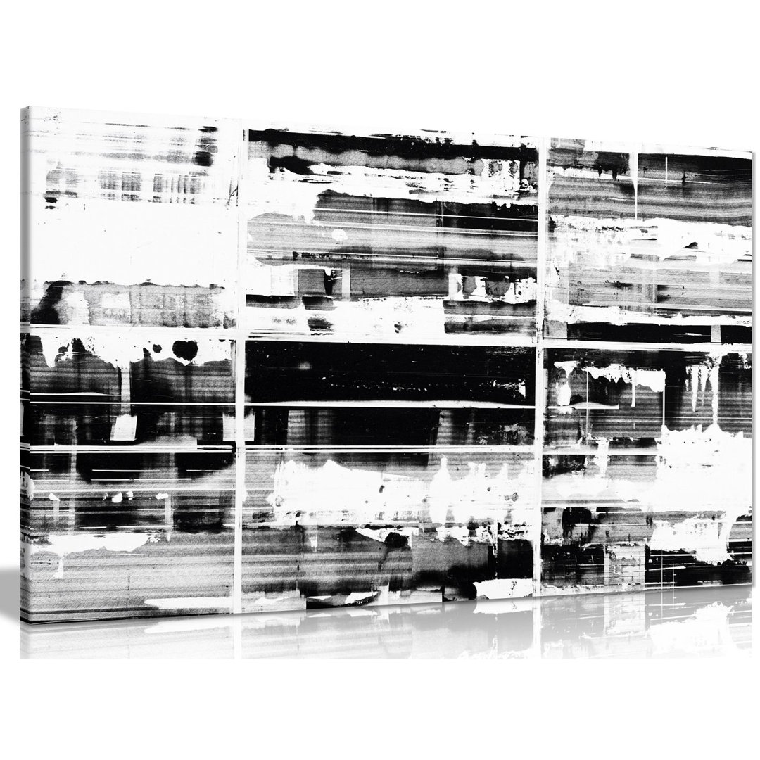 Abstract Black & White Canvas Wall Art Picture Print