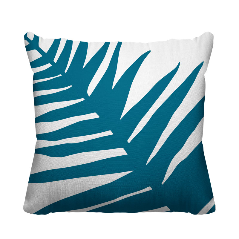 Fielding Outdoor Reversible Throw Pillow, 15W" x 15H", Turquoise