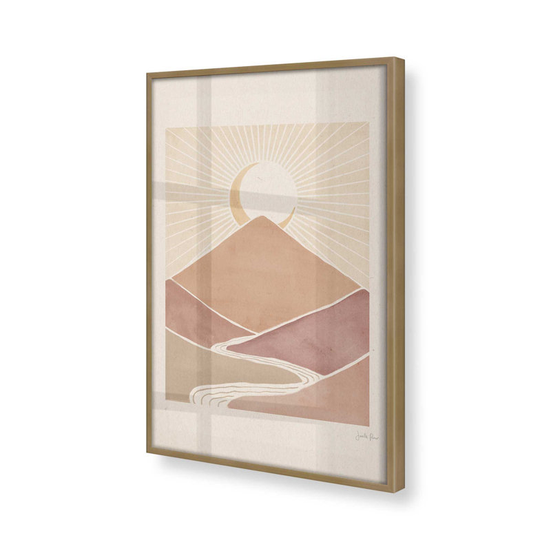 «Sunset Tranquility», H 11,25 po x l 11,25 po, Cadre doré brossé