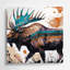 «Southwestern Animals Moose» 38, art mural en métal gris