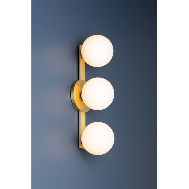 Baird 3 - Light LED Vanity Light, Aged Brass
