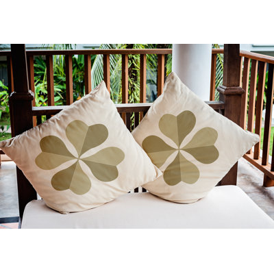 Housse et insert de coussin carré d'extérieur Lucky Clover St. Patrick's Day