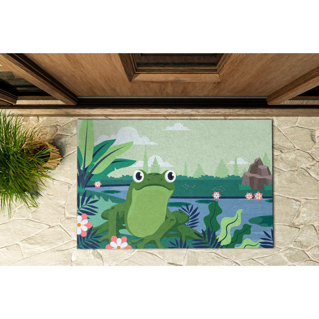 Tropischer Frosch 60 x 90 cm Rutschfeste Türmatte für draußen