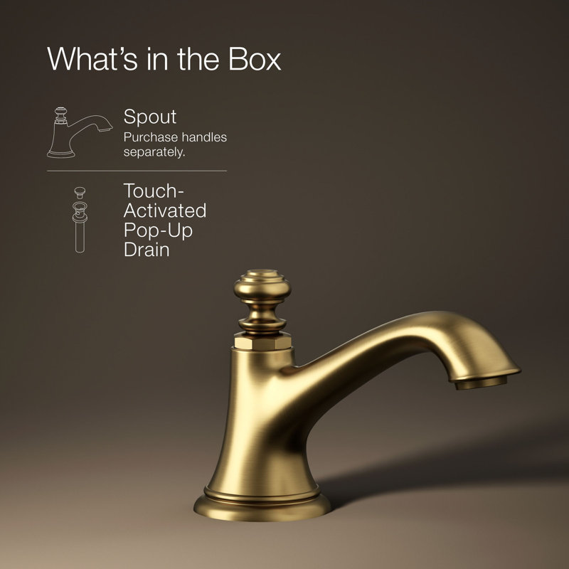 Artifacts Bathroom Sink Spout with Bell Design, Vibrant Brushed Moderne Brass